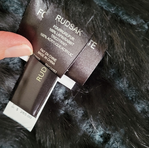 BNWT RUDSAK knit rabbit fur vest ombre green and black - Picture 8 of 14